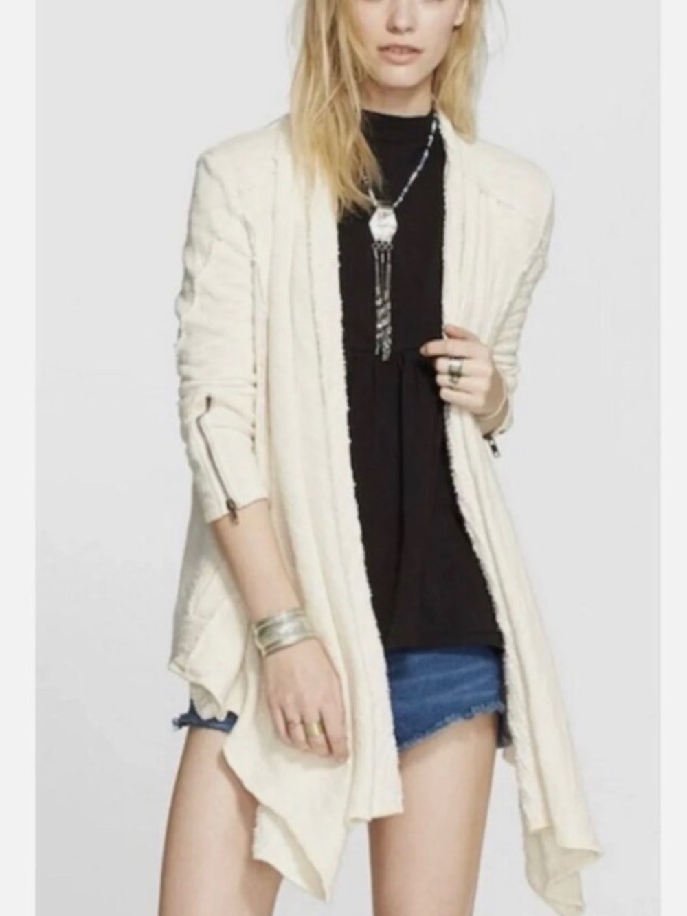 Free People cardigan cream/off white small